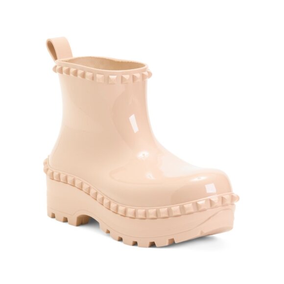 CARMEN SOL blush Made In Italy Graziano Jelly Studded Boots - Picture 1 of 2